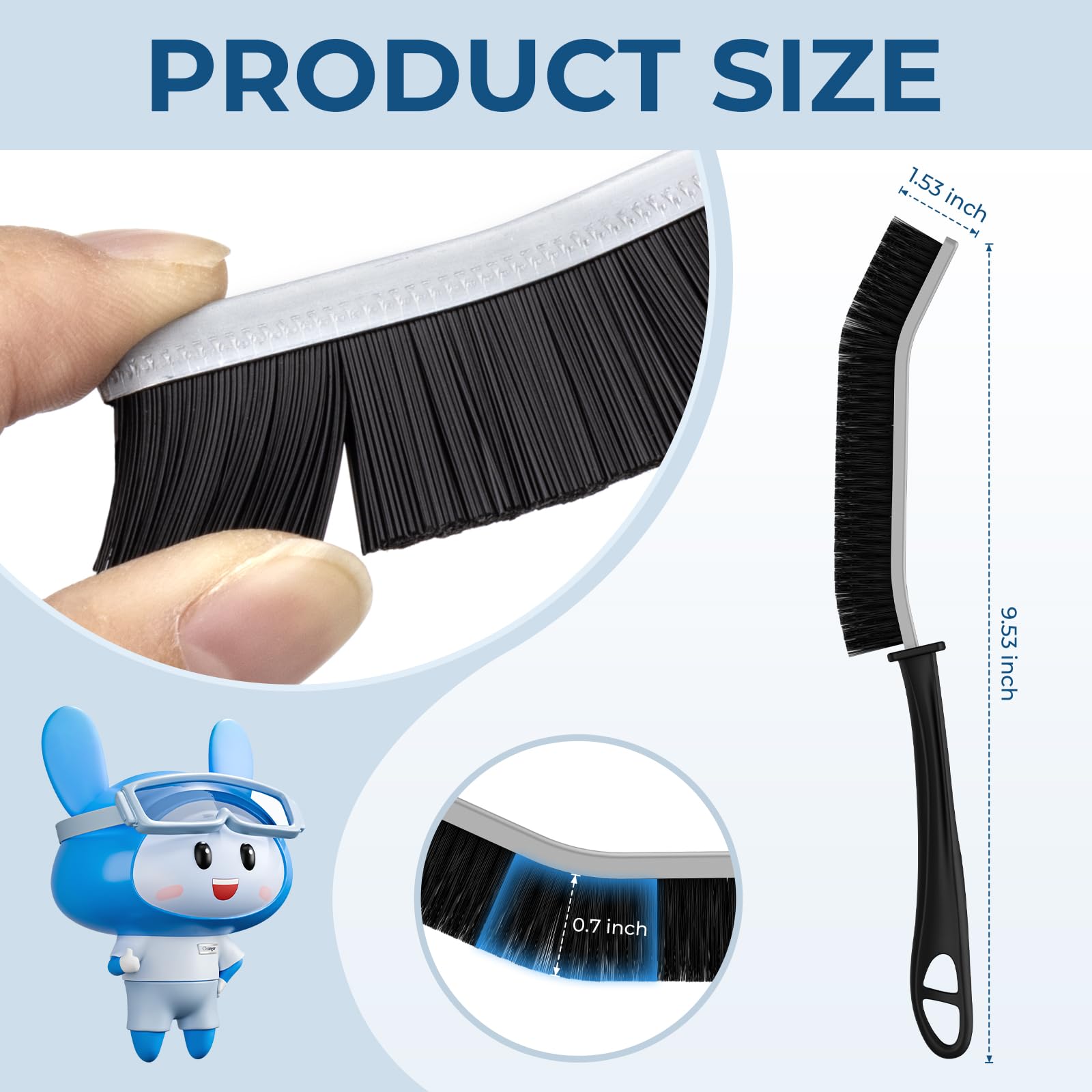 Condition photo showing New/Like New for Crevice Cleaning Brushes, Scrub Brush for Hard to Reach Small Space, Home Essentials, Cleaning Supplies, Cleaning Tools for Household Use, Bathroom, Shower, Kitchen, Window, Toilet (2, Black)