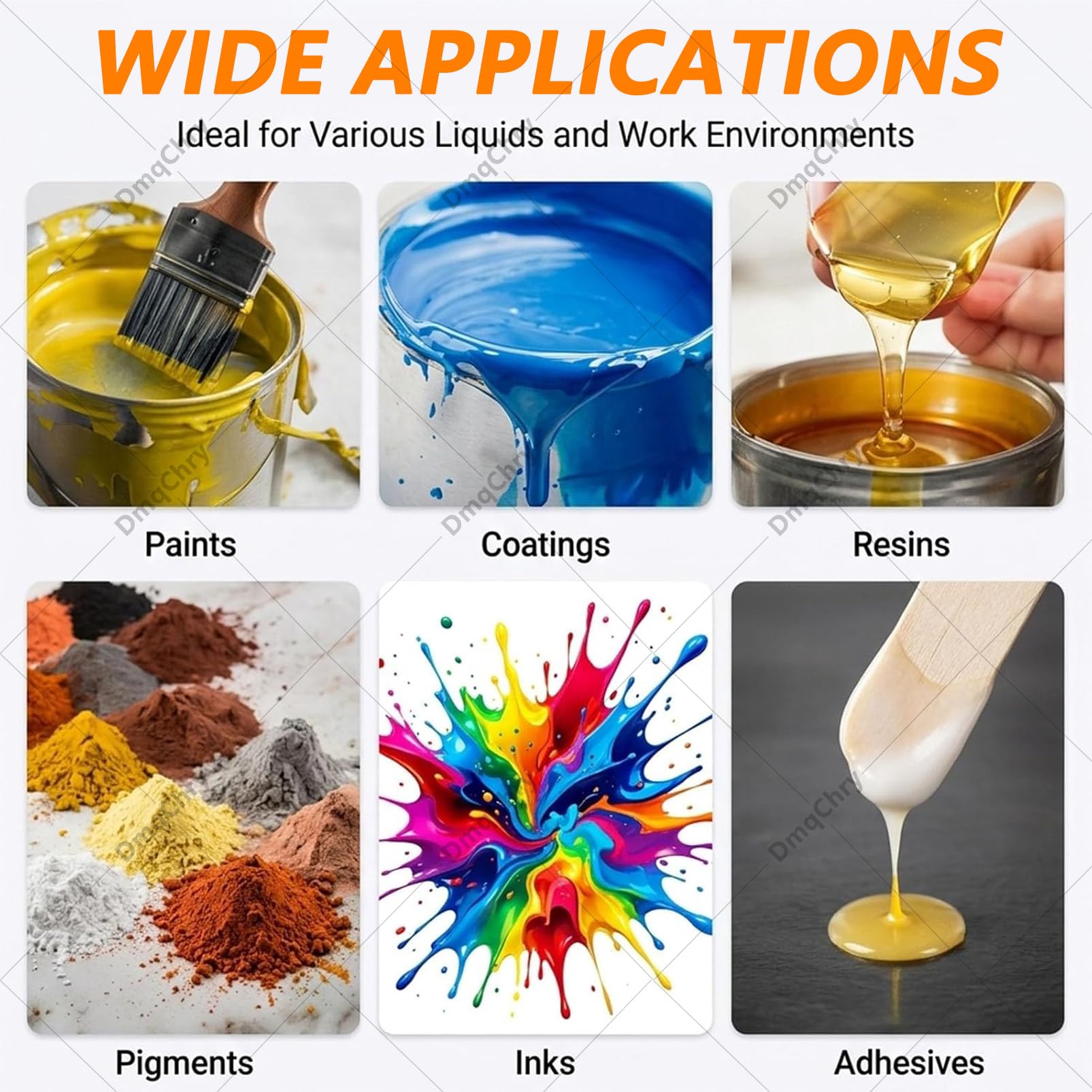 Agitador neumático de Pintura con Abrazadera Ajustable, Mezclador de Pintura accionado por Aire a 700 RPM para cubetas Redondas y cuadradas de 1 a 5 L, oscilación de 30° a Izquierda y Derecha