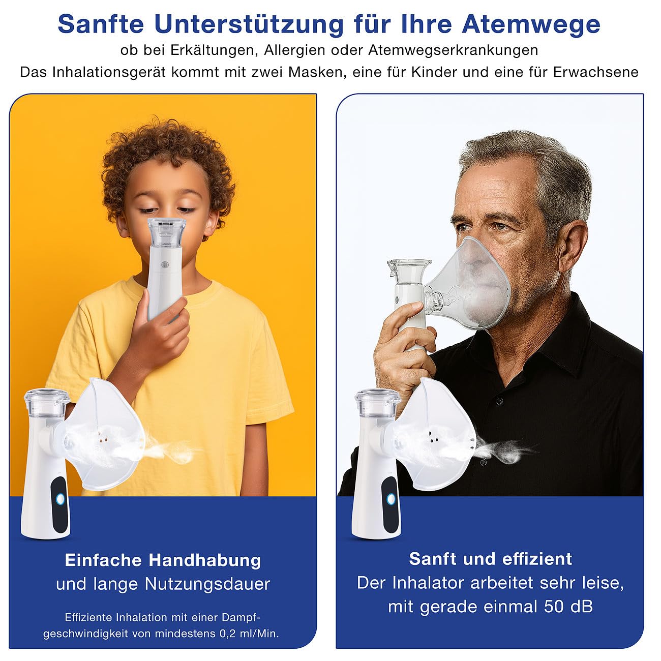 newgen medicals Ultraschall Nebulizer: Inhalationsgerät Vernebler für Kinder und Erwachsene, 2000 mAh, 25 ml (Inhalator Inhaliergerät, aufladbarer Inhalator, Baby)