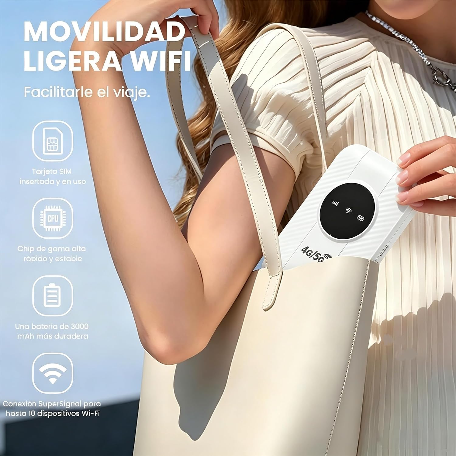 Router 5G portatile WiFi 6, sbloccato con slot SIM Modem Internet mobile ad alta velocità 5G/4G+, connessione fino a 26 dispositivi, ideale per viaggi e telelavoro
