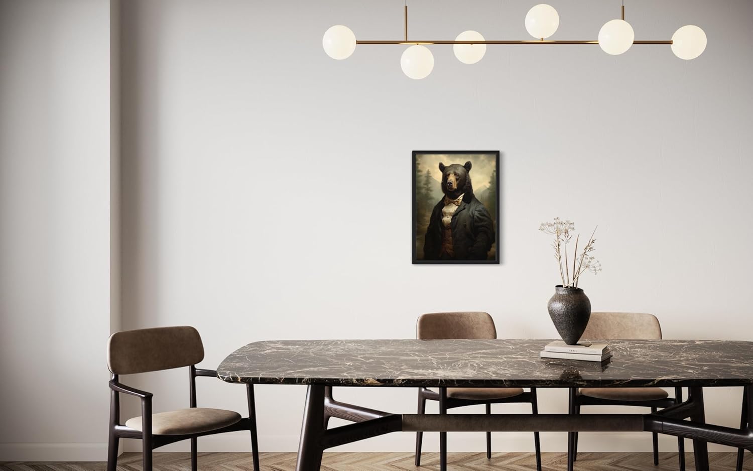 Black Bear Vintage Portrait Poster Art Print, Classic Animals Wall Decor Home Art for Bedroom, Mancave Painting, Living Room Bedroom 35 (Black Bear, 16 x 20 inches, Unframed) - Image 2