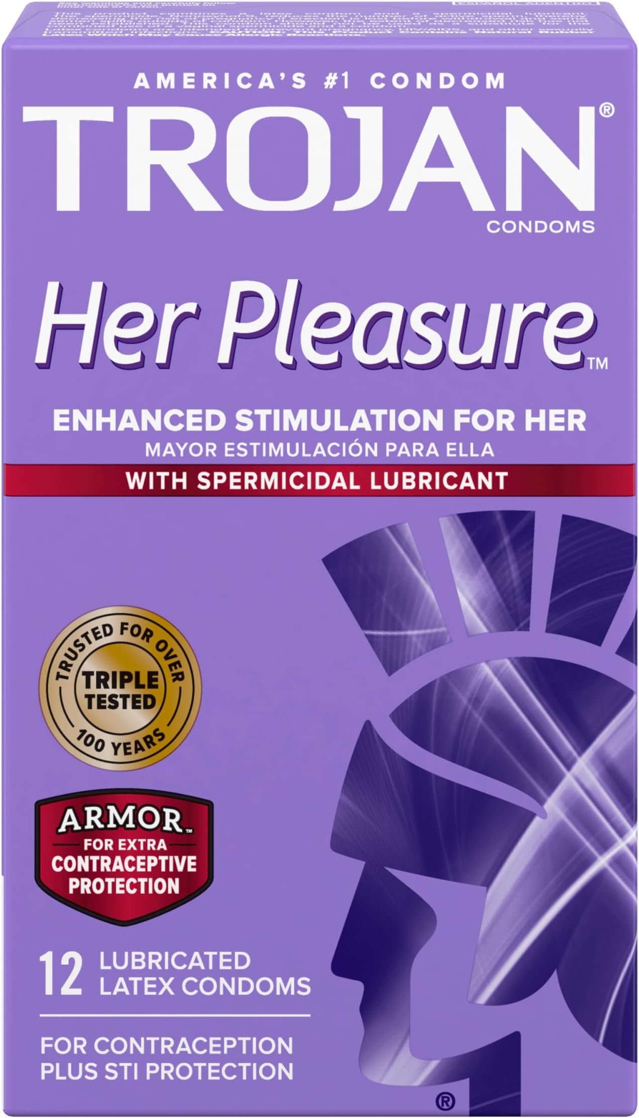 Her Pleasure Sensations Spermicidal Condoms, 12 Count
