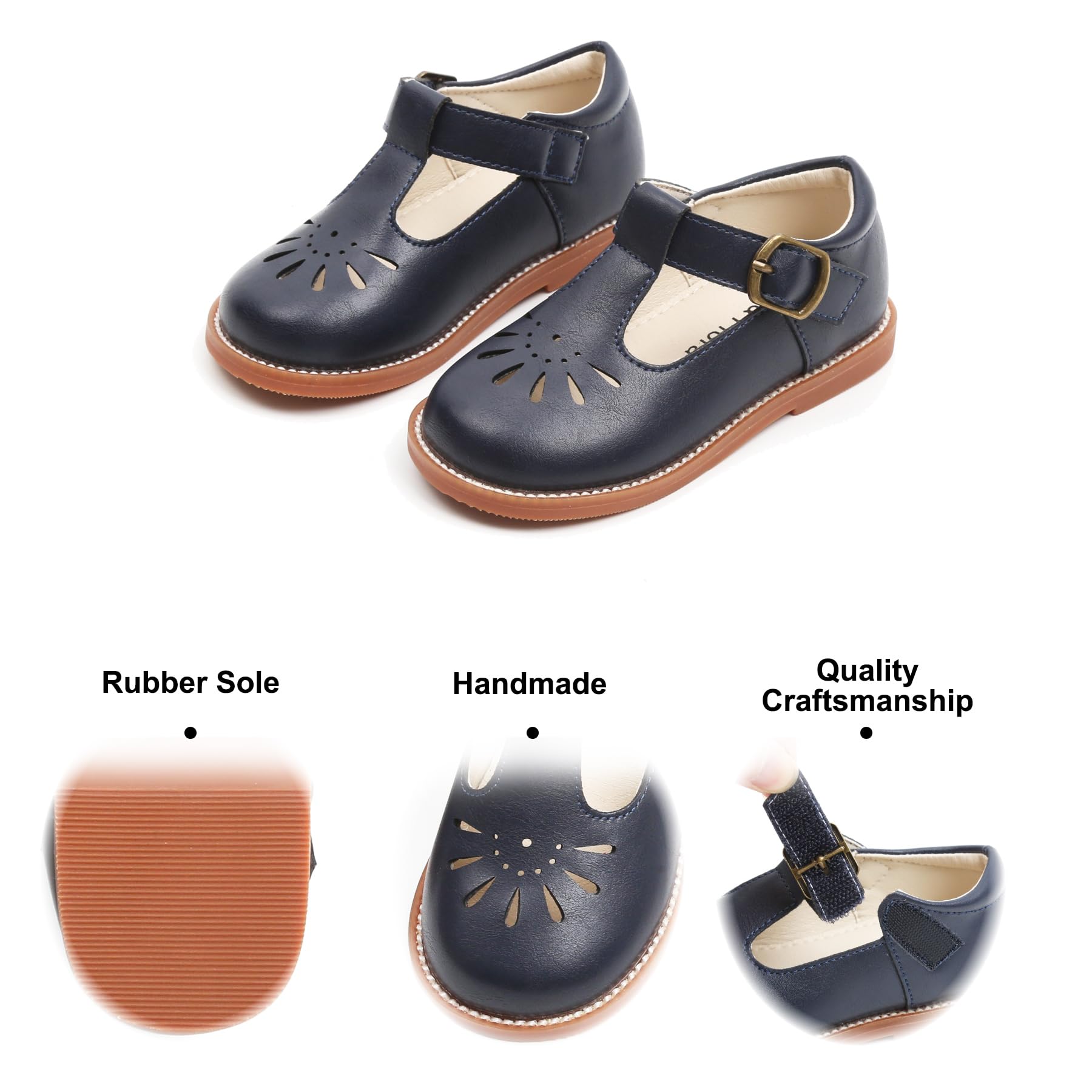 Felix & Flora Toddler Little Girl Navy Blue Mary Jane