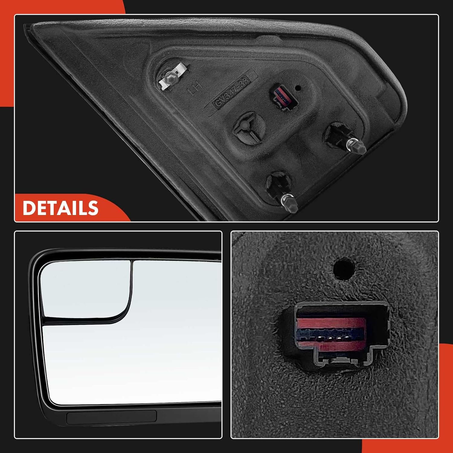 A-Premium Driver Side Power Door Mirror - Compatible with Ford F-150 F150 2011 2012 2013 2014 - Non-Heated Manual Folding Textured Black Outside Rear View Mirror w/Blind Spot Detection