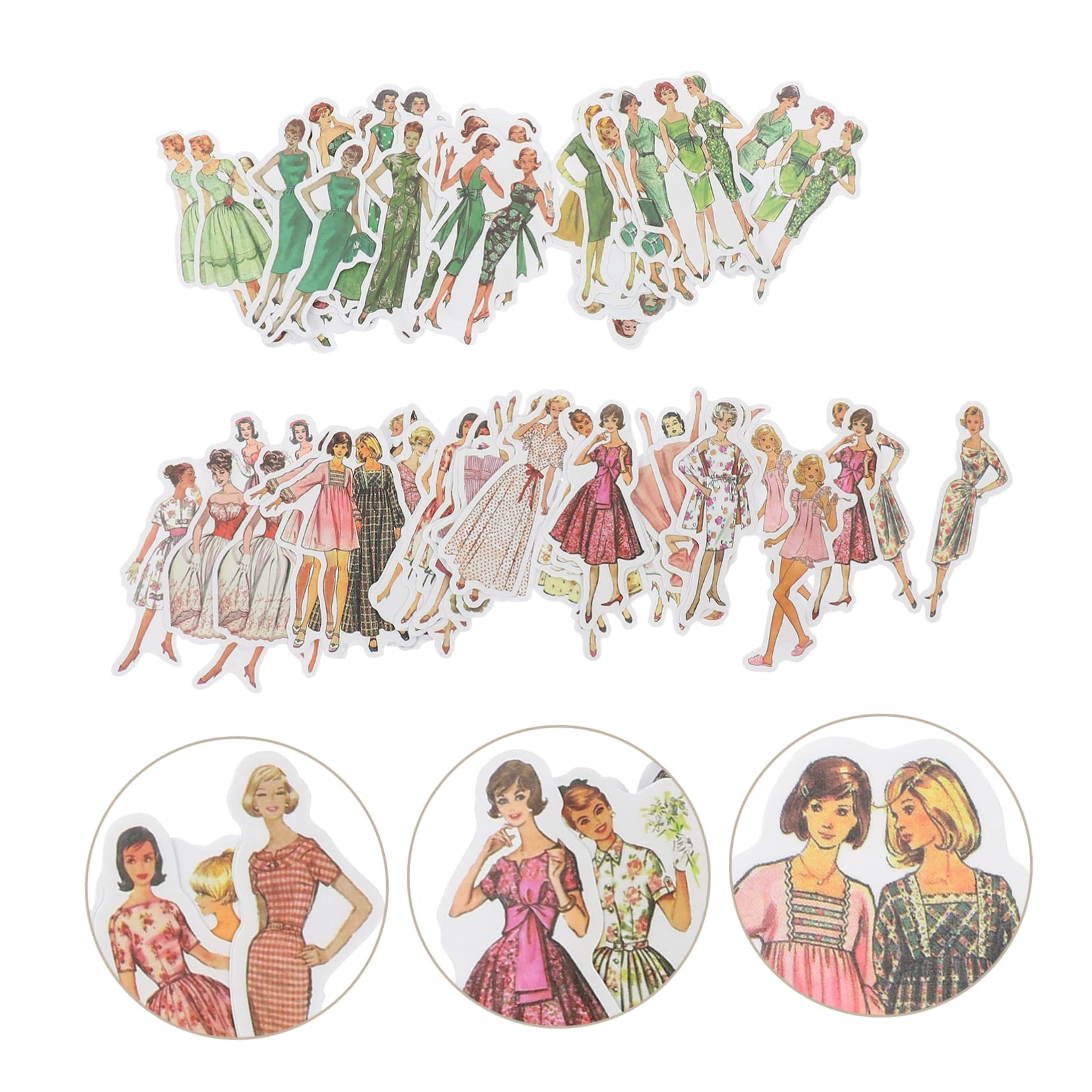 Tofficu 5 Set Di Adesivi Retrò Vintage Con Personaggi Di Persone Adesivi Per Diario Per Diario 100 Personaggi Unici Per Quaderni Album 2 Confezioni * 5