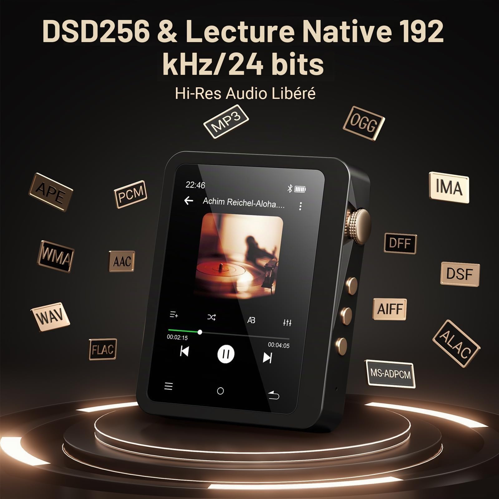 MECHEN 128 GO Lecteur MP3 Hi Res Bluetooth avec Puce DAC ESS