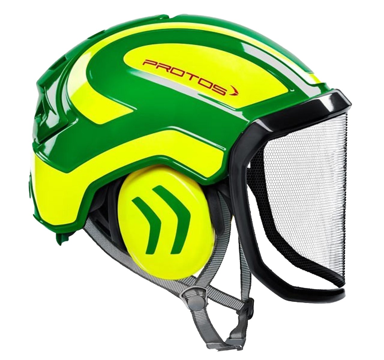 Protos 205002-10-82 Arborist Casque de sécurité, Vert/jaune, Taille unique