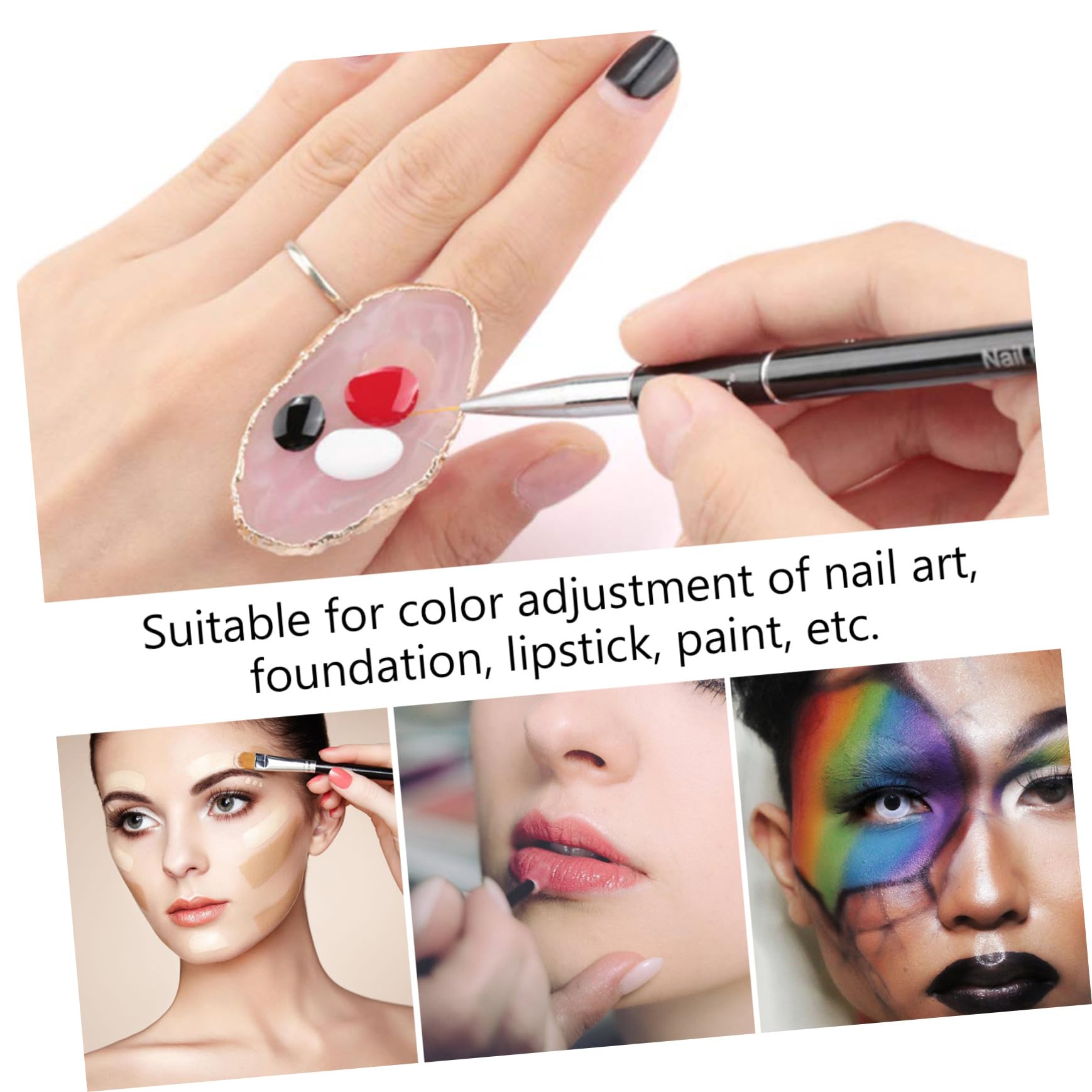 DOITOOL 12 Piezas Paleta De Anillos Paleta De Pintura De Uñas Placa De Mezcla De Arte De Uñas Bandeja para Mezclar Colores Bandeja De Maquillaje Anillo De Ónix Resina Anillo De Uñas Clavo