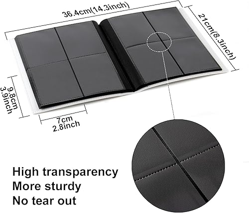 Miniatura 4 de GEAoffice Carpeta de tarjetas pequeñas Carpeta de álbum de colección de tarjetas coleccionables de 4 bolsillos Carpeta de bolsillo de carga