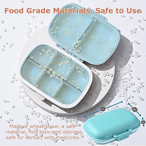 Miniatura 4 de Organizador de píldoras, pastillero portátil de 8 compartimentos, pastillero para contener vitaminas, aceite de hígado de bacalao, pastillero