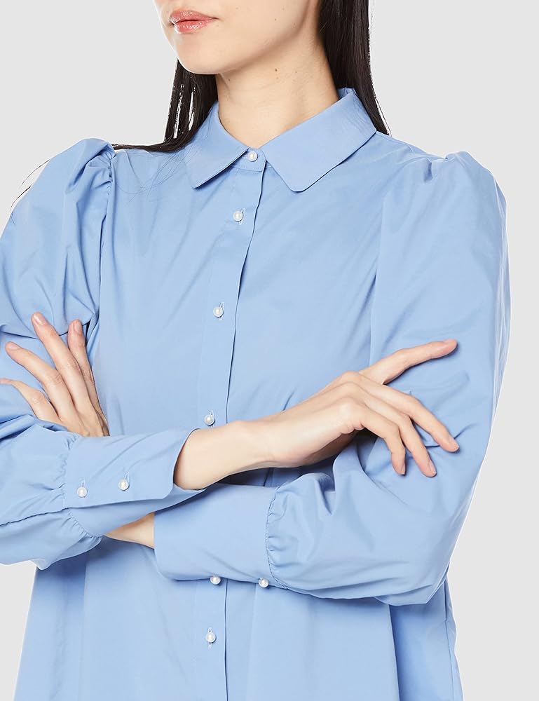 Amazon | [ソーノ] エッセンシャルパフィーブラウス ブルー 2