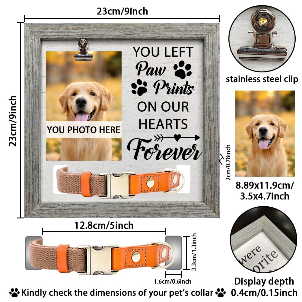 Cornice Commemorativa Per Animali Domestici In Legno, Con Supporto Per Collare E Spazio Per Foto 10x15 Cm, Regalo Per Perdita Cane O Gatto - 2