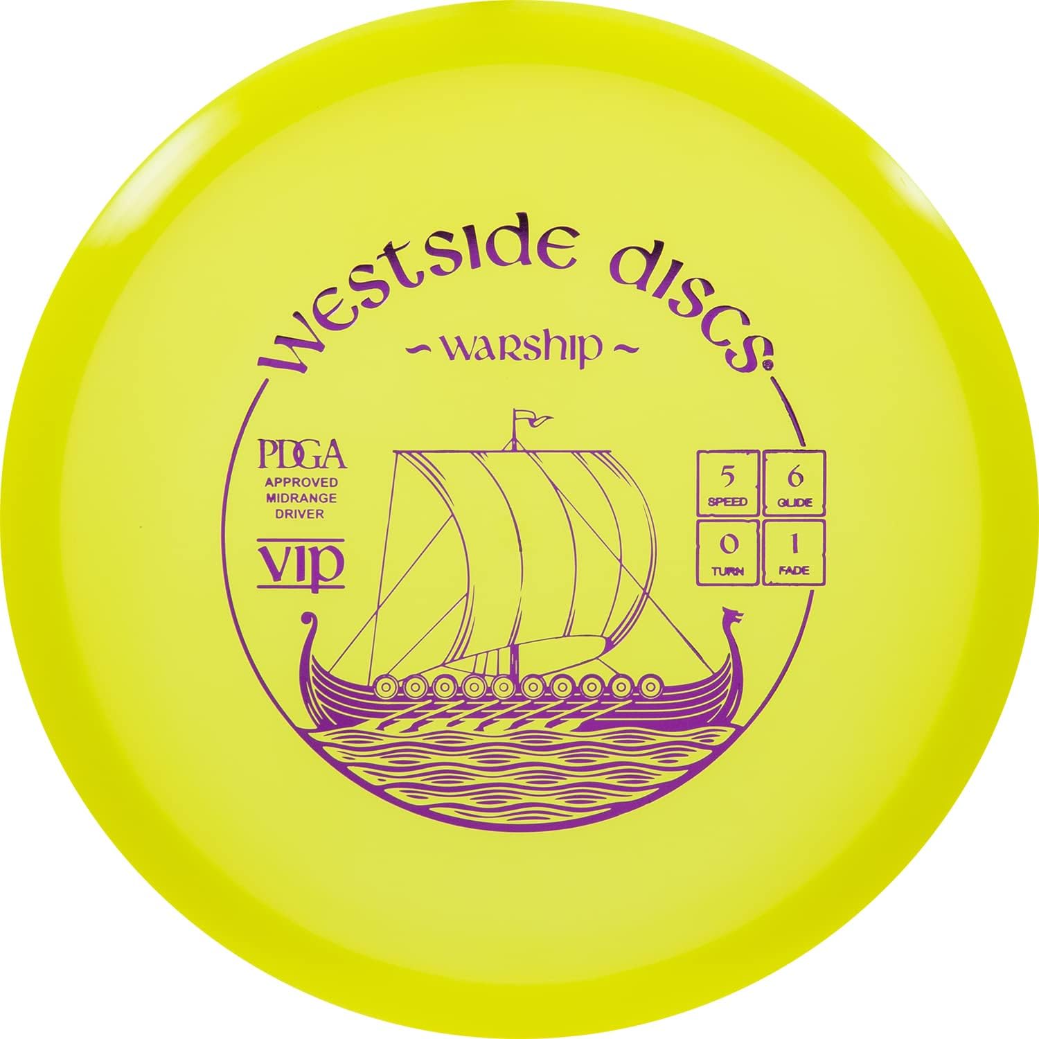 Westside Discs VIP Warship Disc Golf Midrange | Straight Flying Frisbee Golf Midrange | Controllable Golf Disc | Beginner Friendly Disc Golf Midrange | Stamp Colors Will Vary