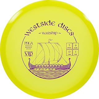 Westside Discs VIP Warship Disc Golf Midrange | Straight Flying Frisbee Golf Midrange | Controllable Golf Disc | Beginner Friendly Disc Golf Midrange | Stamp Colors Will Vary