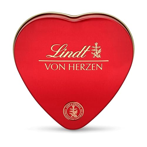 Lindt Schokolade von Herzen | 30 g | 6 Pralinés in den Sorten Marc de Champagne, Coeur à l'Orange, Vollmilch mit Krokant, Orange Marzipan in schöner Herzdose | Pralinengeschenk | Schokoladengeschenk - Schokolade - 30 g (1er Pack)