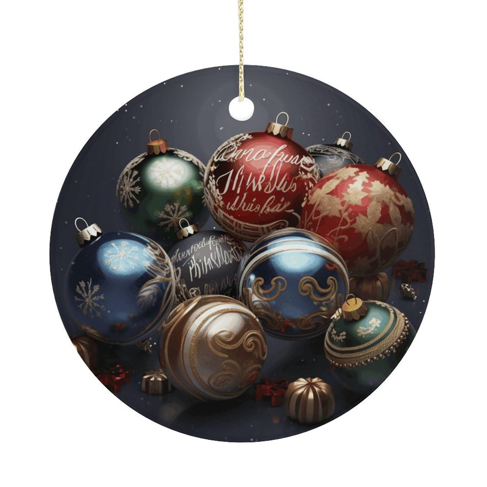 Christmas Balls Christmas Ornaments Colorful Round Ceramic Ornament Christmas Hanging Decor Christmas Tree Decorations Xmas Keepsake for Women Men Xmas Holiday Party