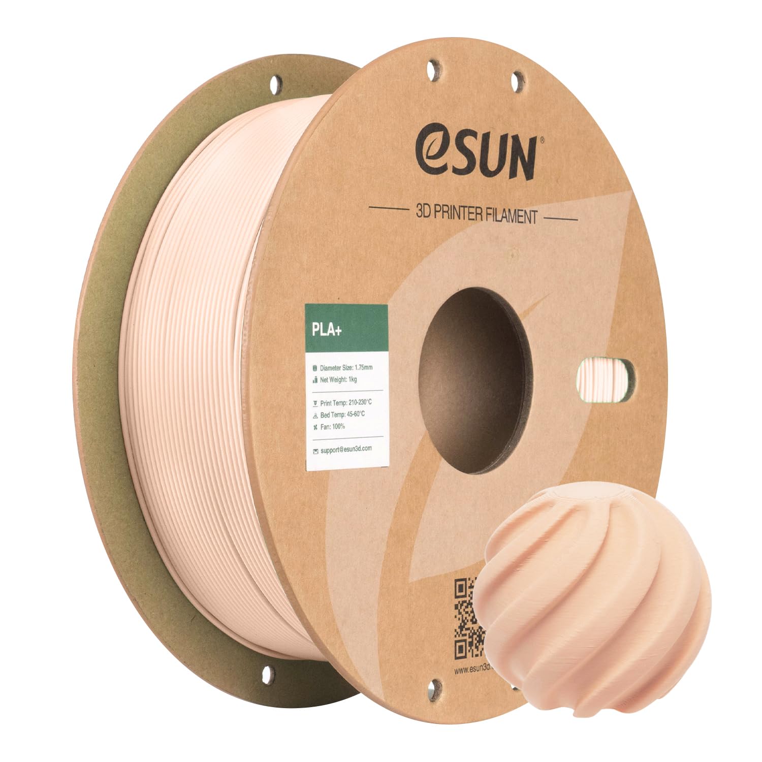 eSUN Filamento PLA+ 1.75mm, Filamento per Stampante 3D PLA Plus, Precisione Dimensionale +/- 0.03mm, Bobina da 1kg (2.2 libbre) Filamento per Stampa 3D per Stampanti 3D, Beige