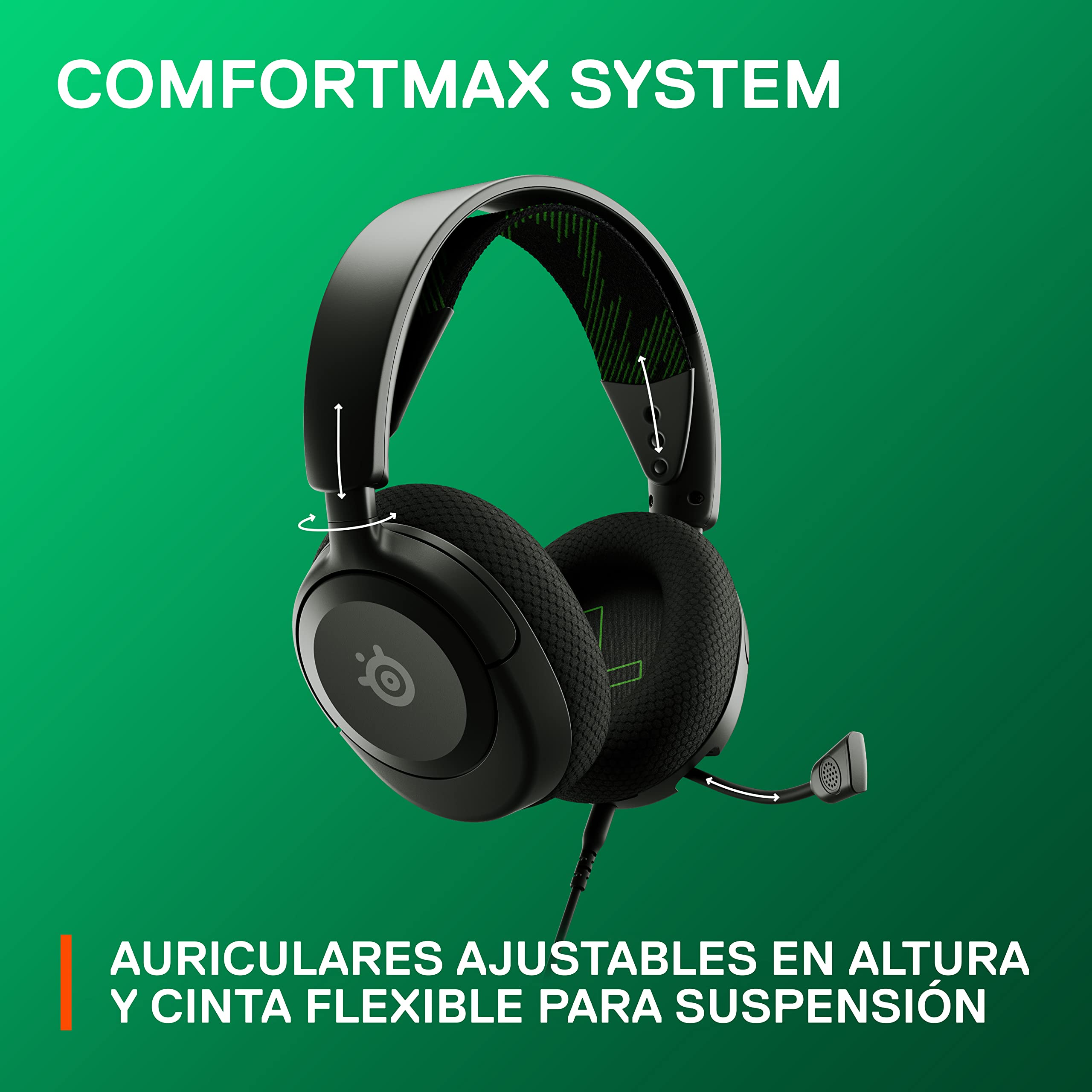 SteelSeries Arctis Nova 1X - Cascos Xbox Con Cable y Multisistema - Controladores Hi-Fi - Audio espacial 360° - Almohadillas de espuma con memoria - Ultraligeros - Xbox, PS5, PS4, PC