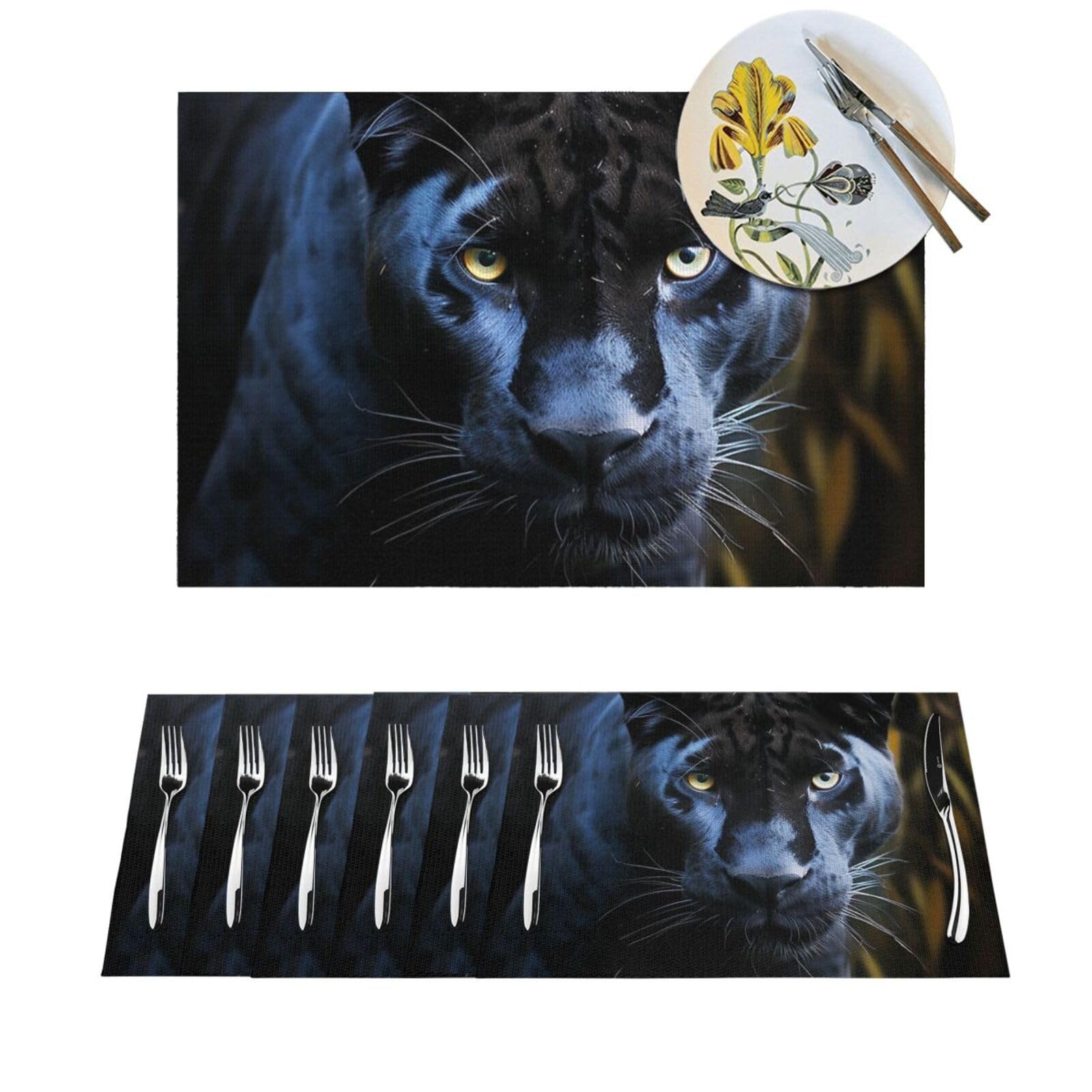 Set de table en PVC tissé lavable pour éliminer les taches de cuisine lot