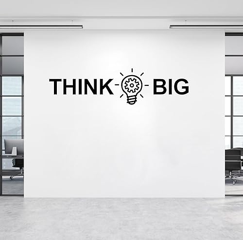 Think Big Quote - Adhesivo de pared de vinilo para oficina y escuela, moderno, oficina, trabajo, decoración de sala de estudio, Y77 (grande, negro)