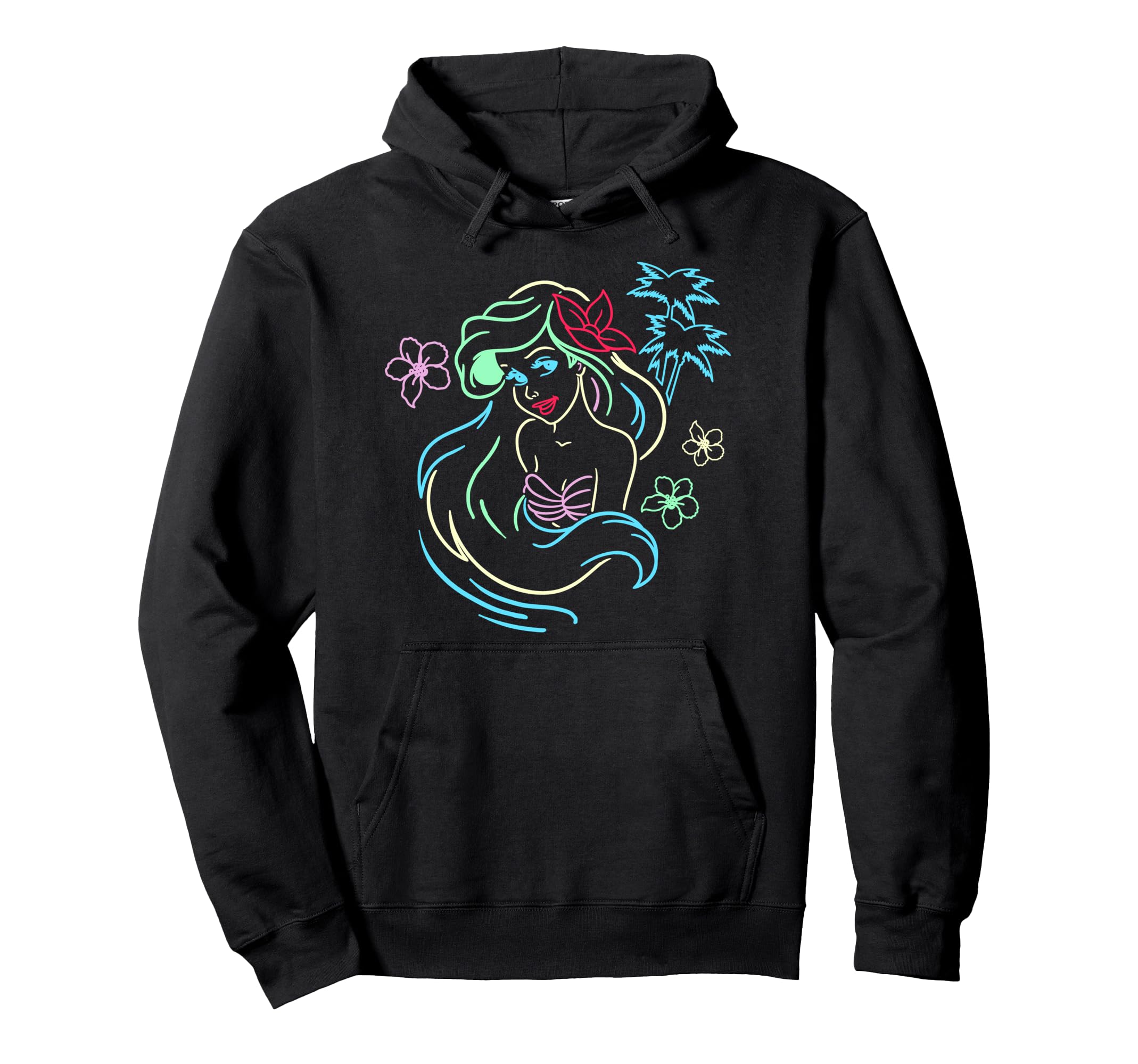 Disney Little Mermaid Ariel Neon Lights Graphic Hoodie