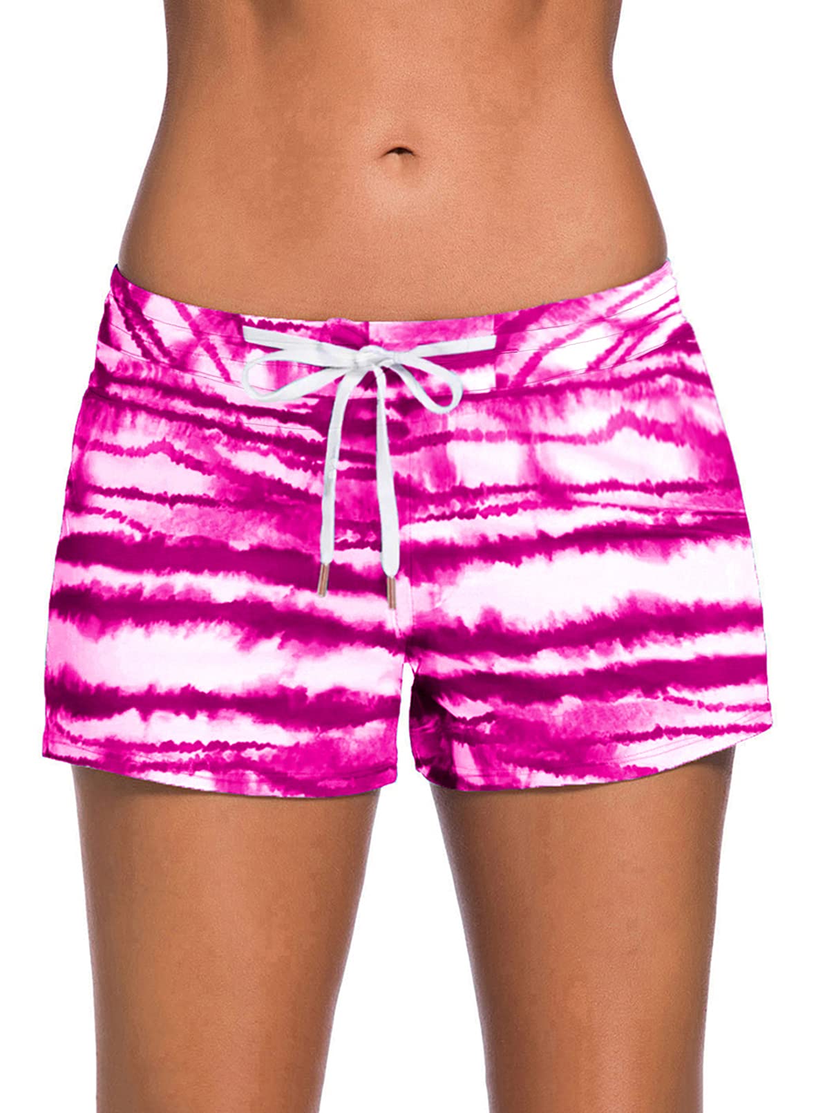Womens 3" Quick Dry Swim Shorts with Panty Side Split Waistband Plus Size S - 3XL-image-13