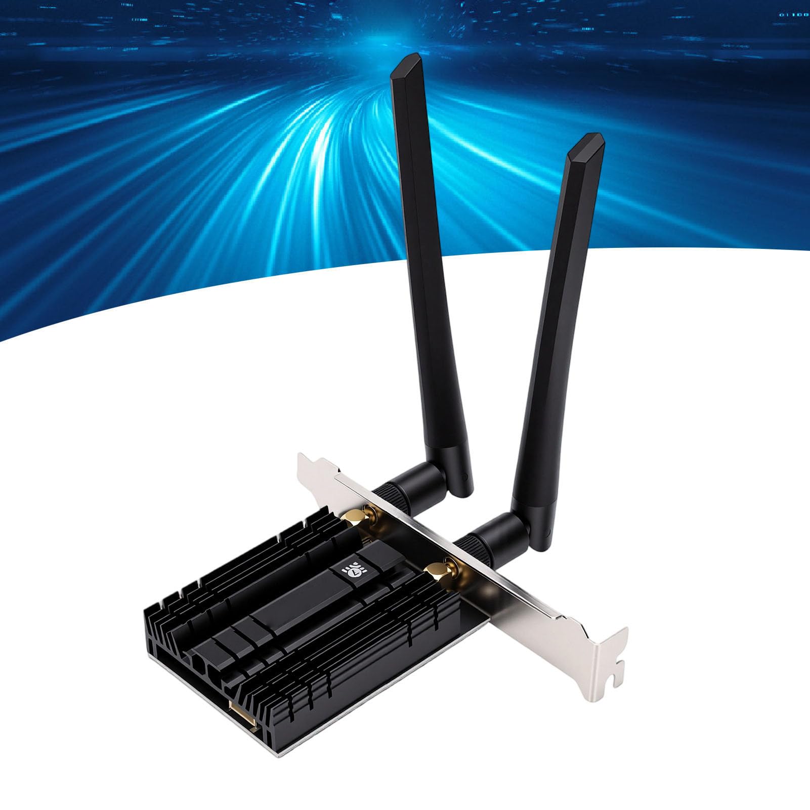 Scheda Wireless WiFi 7 NGFF, Scheda di Rete Wireless Bluetooth 5.4 2882Mbps Tri Band 6GHz con Interfaccia PCIe, Antenne 6dBi per Giochi e Streaming