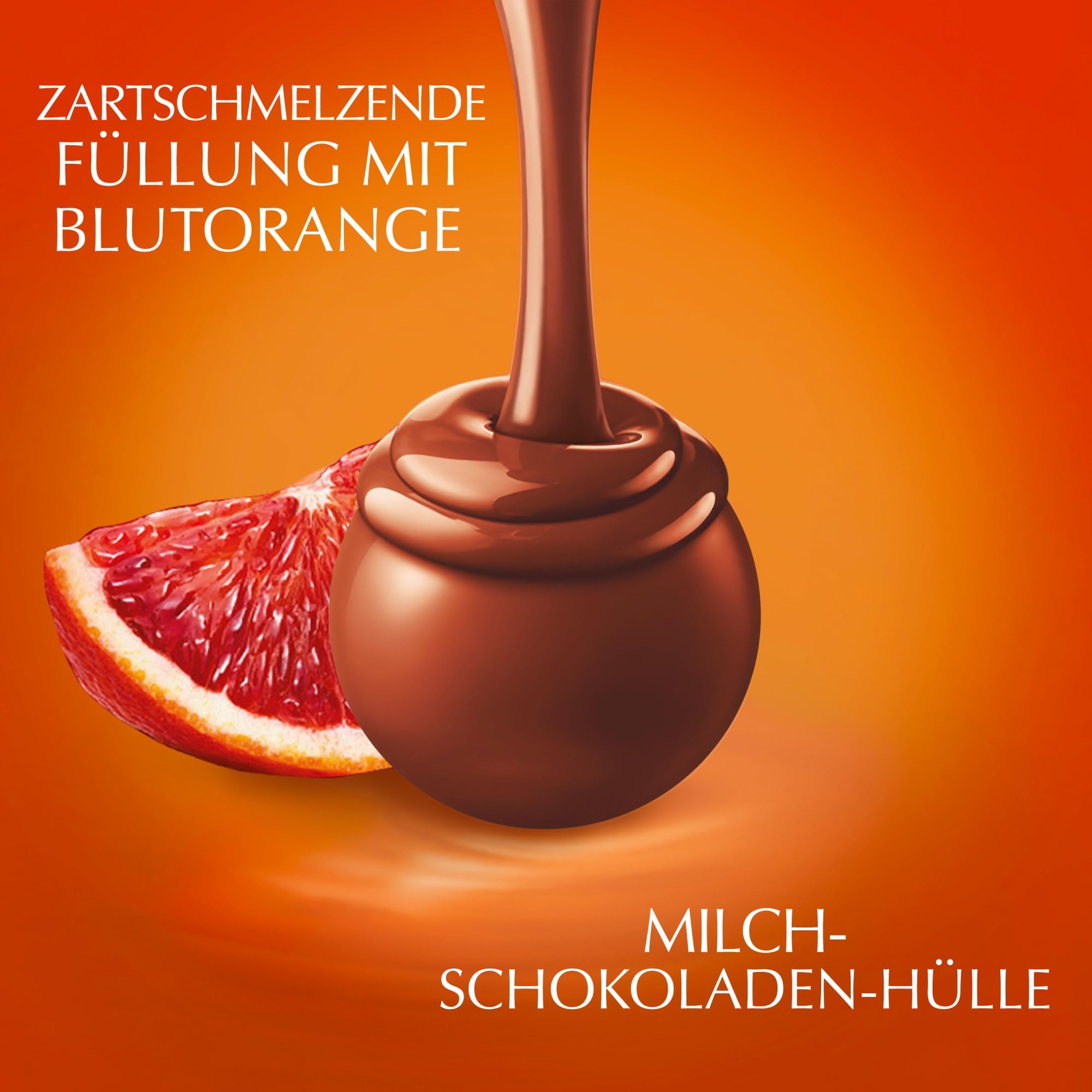 Lindt LINDOR Schokoladen Kugeln Blutorange | 1 kg Beutel, wiederverschließbar | ca. 80 Schokolade mit zartschmelzender Füllung | Großpackung, Pralinen-Geschenk