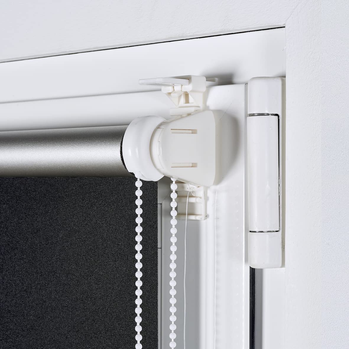 STORESDECO - Verdunkelungsrollo Klemmfix ohne Bohren, Klemmrollo Blackout Thermo, Rollo Blickdicht einfache Montage, Ideal für Flügelfenster | Easy Fix Thermo, Schwarz, 150 cm x 180 cm