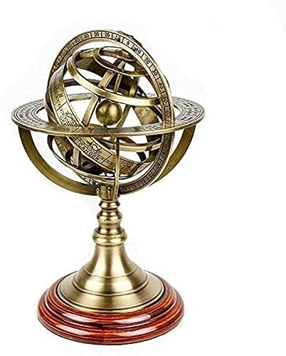 Estilo antiguo Esfera armilar de latón Astrolabio Náutico Marino Globo de Mesa ~ Esfera Armilar Globo Esférico Astrolabio Brújula Esfera de Latón