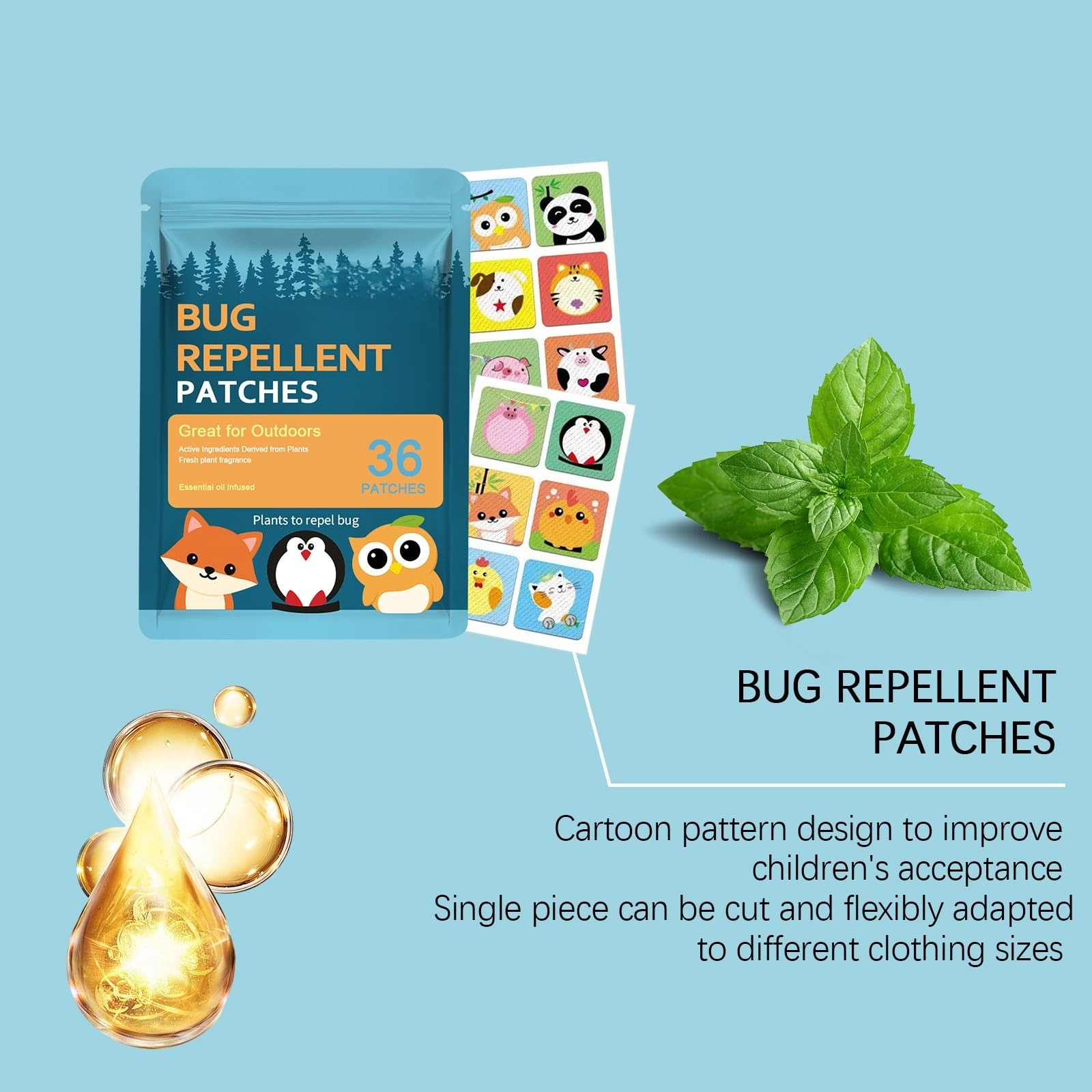 Toppe repellenti per zanzare, adesivi anti-zanzare per bambini e adulti, perfette per campeggio, escursionismo, attività all'aperto