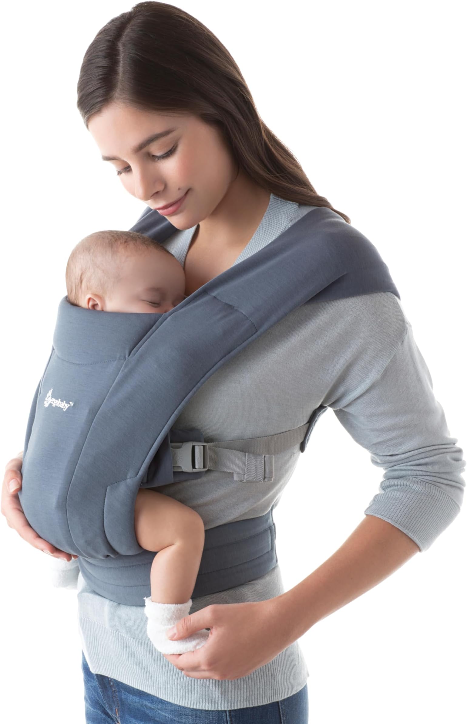 Ergobaby Embrace Baby Carrier for Newborns from Birth, Extra Soft & Ergonomic with Head Support, Oxford Blue