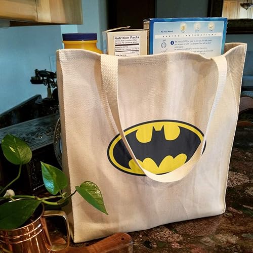 Miniatura 3 de Batman Classic Bat Shield Logo Grocery Travel Bolsa de mano reutilizable