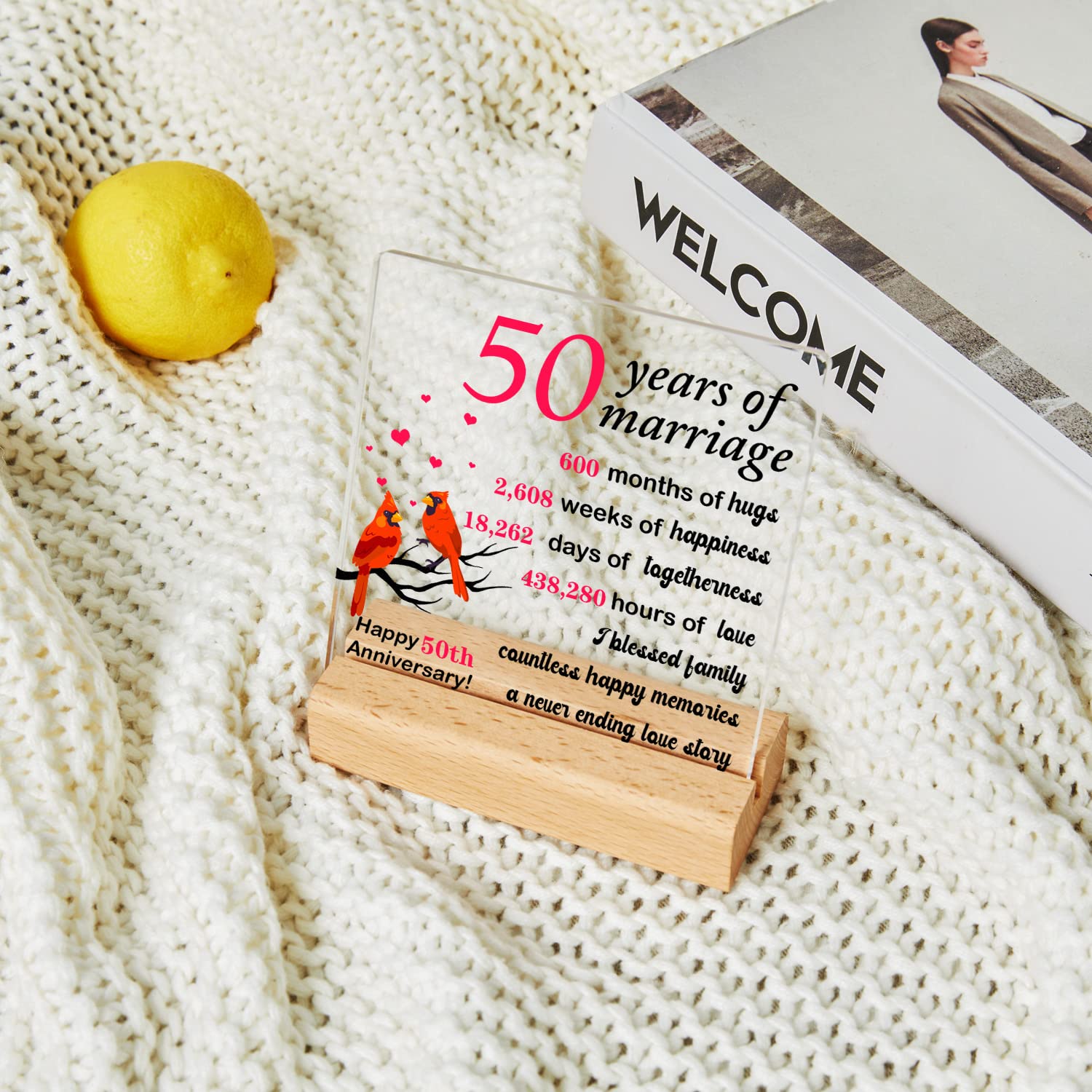 Dimmbares Nachtlicht Zum 50. Hochzeitstag - Goldenes Jubiläum Geschenk Für Paare