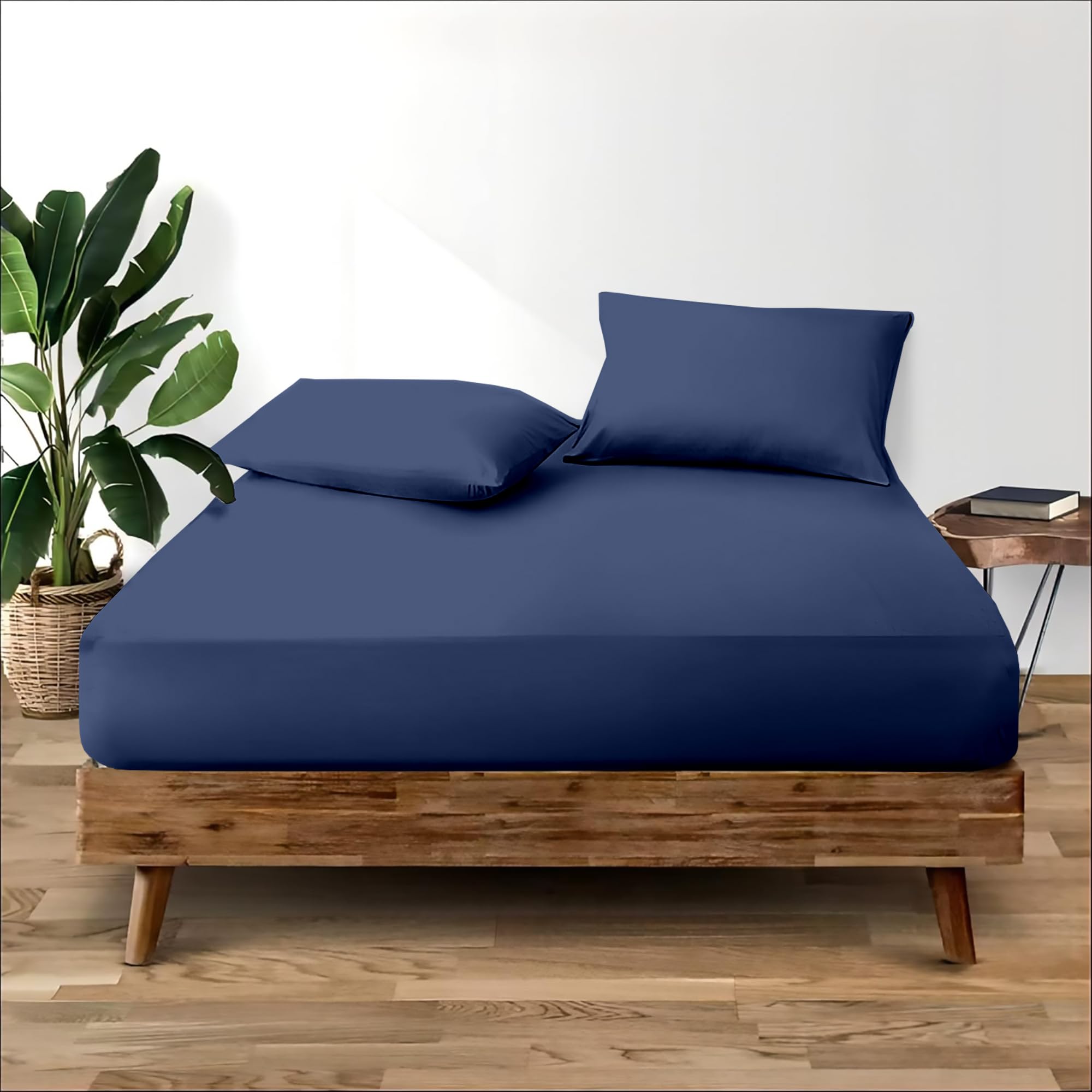 Cotton Co1mf1ort Bedding Small Double Fitted Sheet Deep 35cm for Small Double Bed 100% Egyptian Cotton 400 Thread Count Comfortable & Breathable Super Soft Bed Sheets — image 1