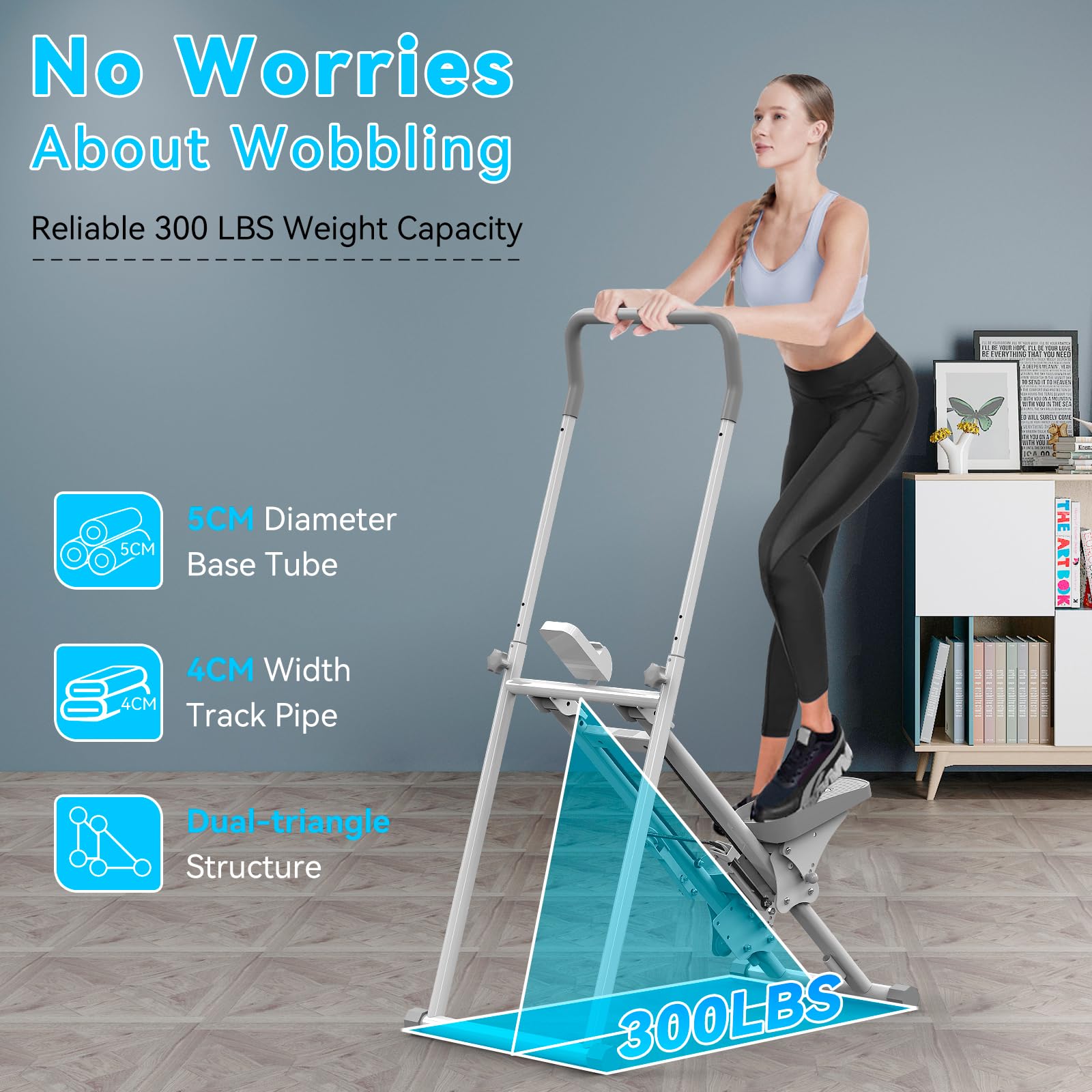 Macchina per stepper per scale con monitor LCD e attrezzatura per l'allenamento con impugnatura