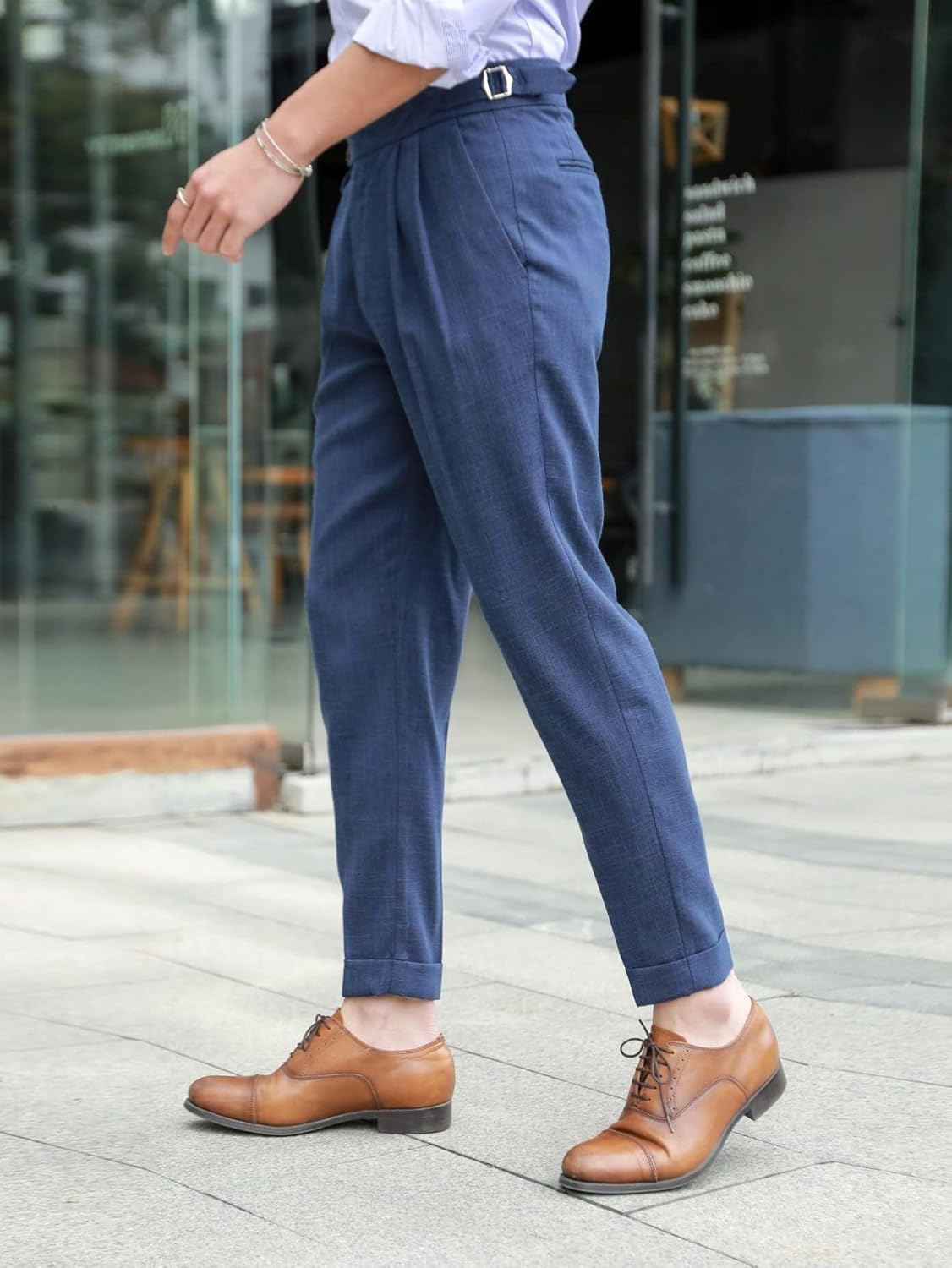 Floerns Men's Classic Fit Flat Front Dress Pants Office Business Trousers - Image 4