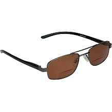 proSPORT Bifocal Reading Sunglasses Square Aviator Outdoor Readers Men Women Black Bronze Gunmetal Frame HD Brown Grey Lenses