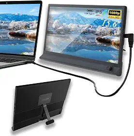 15.6' Extensor De Monitor De Laptop, 1920 X 1080 FHD IPS Monitor Portatil Duas Telas Para Notebook, Monitor Duplo Para Laptops, Laptop Plug and Play, Suporta Pc, Celular, Notebook