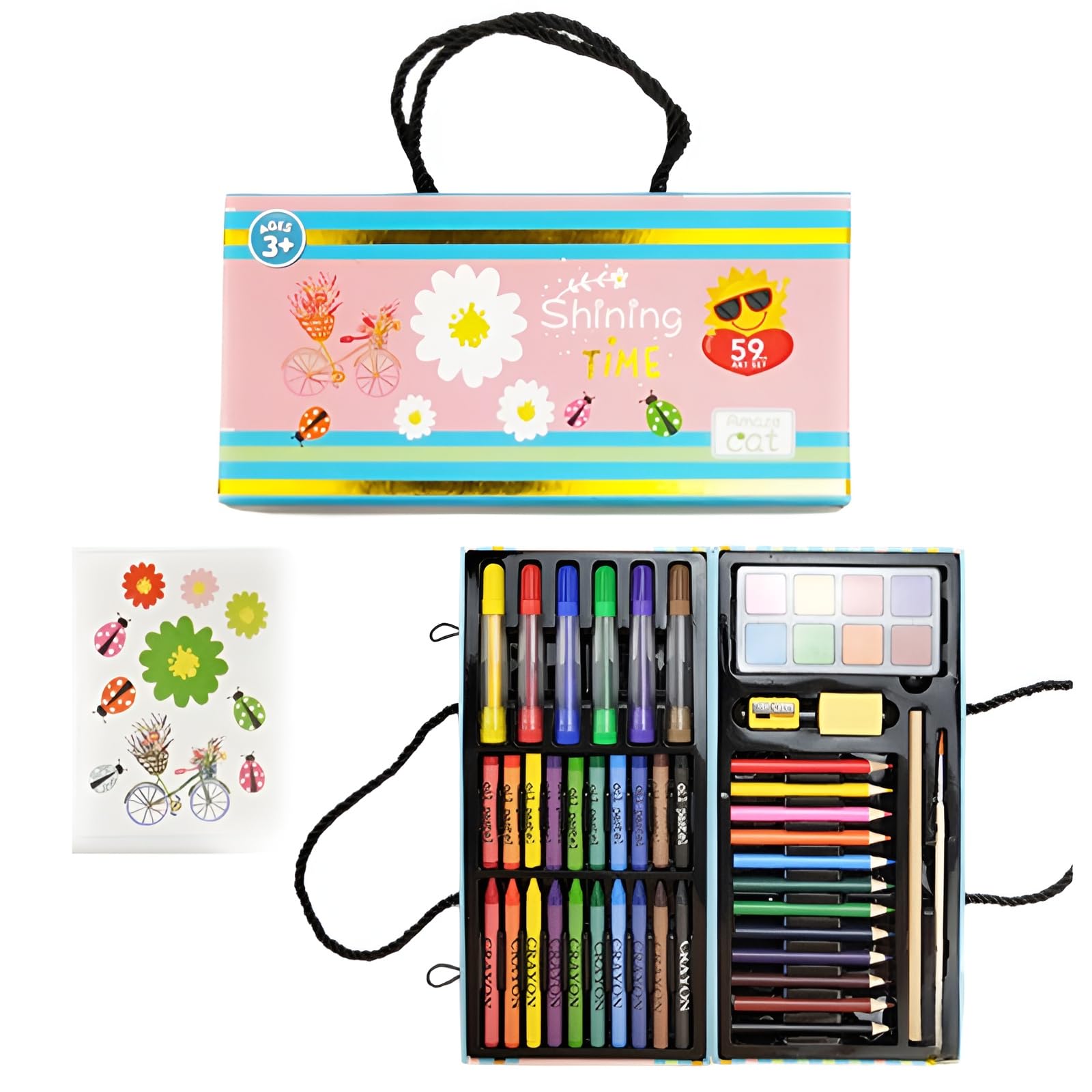 Amazon.co.jp: [Rjktmox]アートセット お絵描きセット 184点入り 双頭
