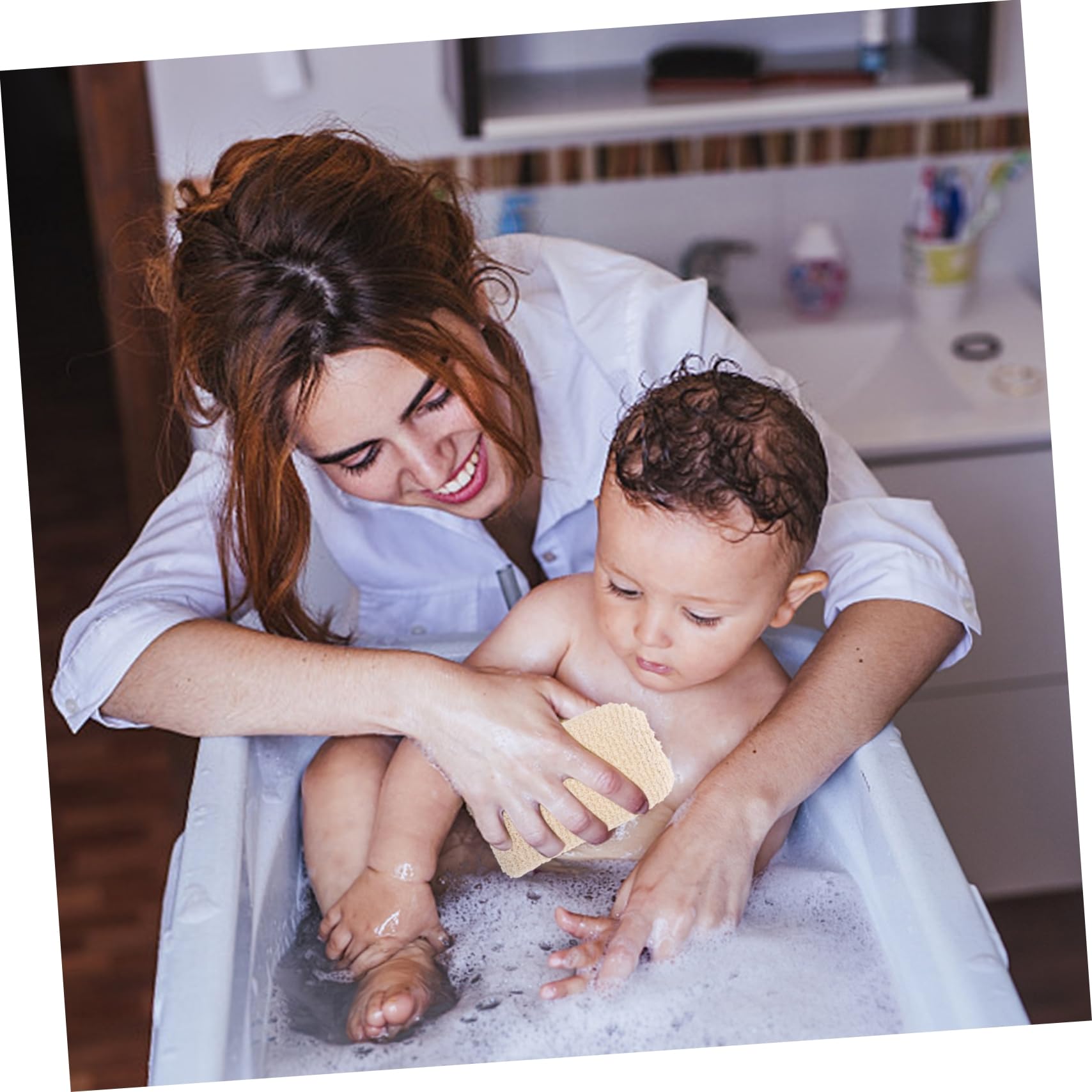 DOITOOL 12pezzi Spugne Da Bagno Per Ragazzo Ragazza Spugne Esfolianti Naturale Massaggio e Pulizia Della Accessori Per Bagnetto Morbide e Assorbenti