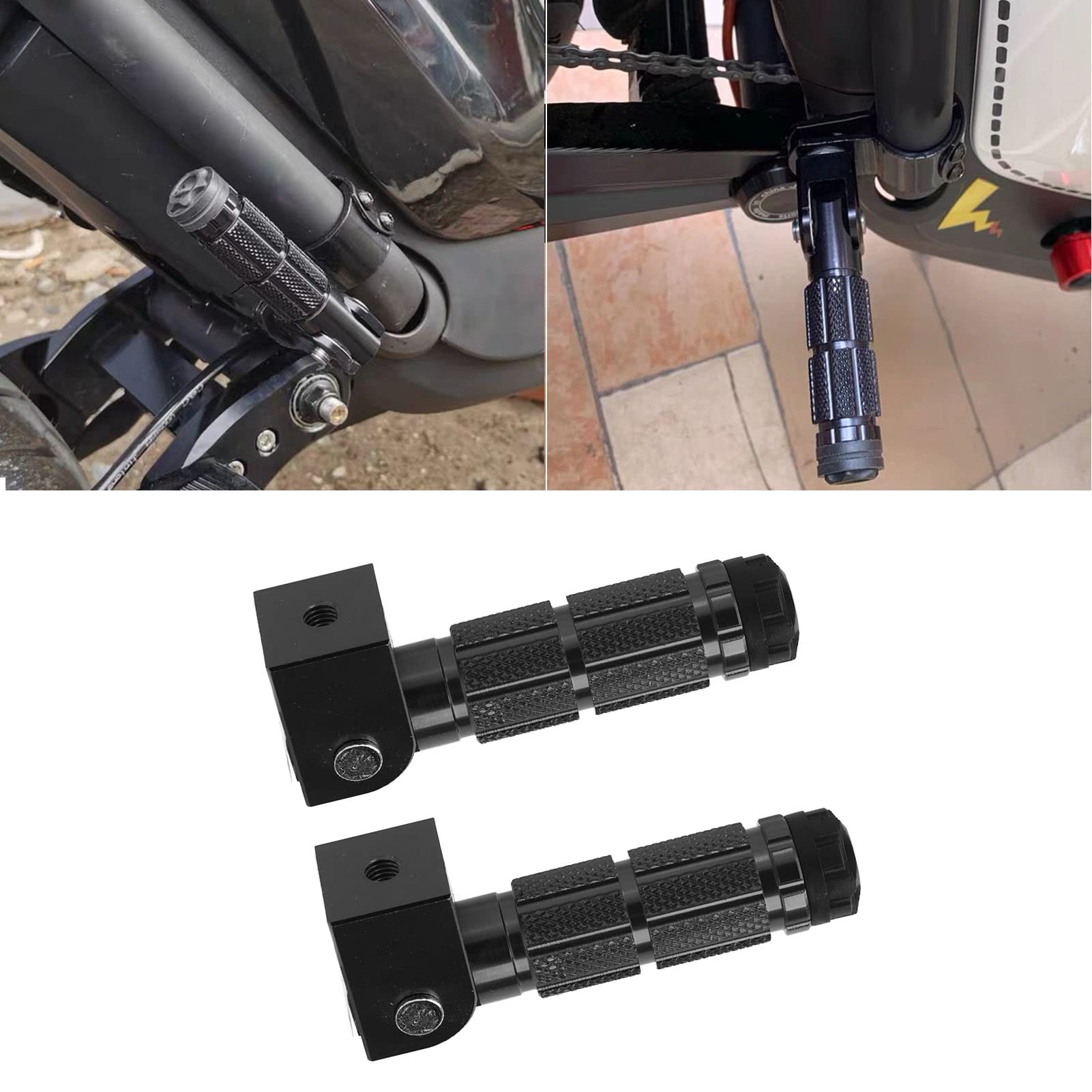 2 Pedali Passeggero Moto Pieghevoli - Alluminio Antiscivolo Rosso Universali - Foto 6