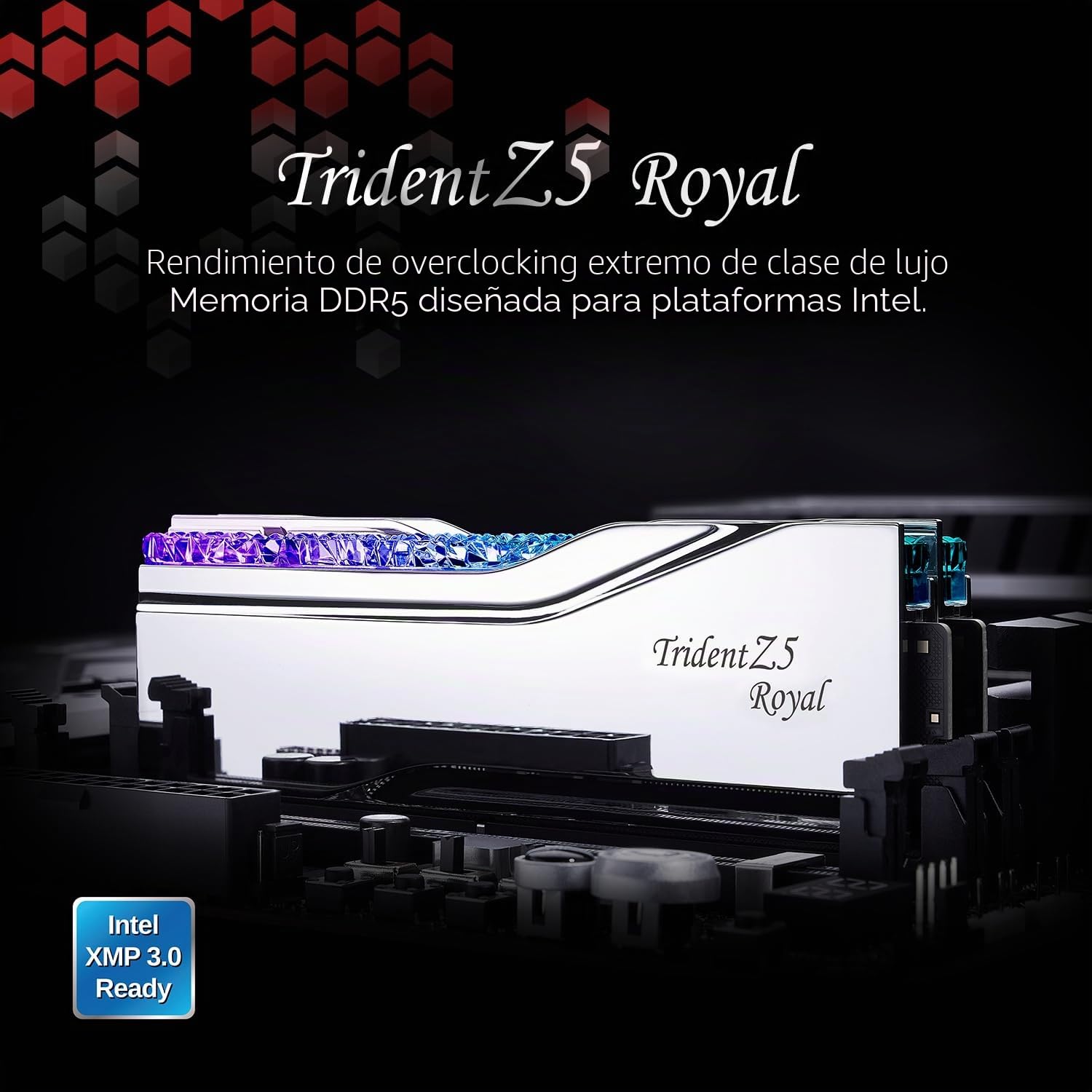G.SKILL Trident Z5 Royal Series - Memoria RAM DDR5 (Intel XMP 3.0, 32 GB (2 x 16 GB, 6400 MT/s, CL32-39-39-102, 1,40 V, memoria para ordenador de escritorio, U-DIMM, plateado) (F5-6400J3239G16GX2-TR5S
