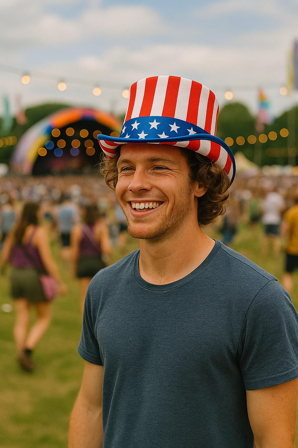 Boland 44963 - Sombrero USA Deluxe, tamaño de la cabeza aprox. 56-61, sombrero con estrellas y rayas, América, accesorios de disfraces para carnaval y fiestas temáticas