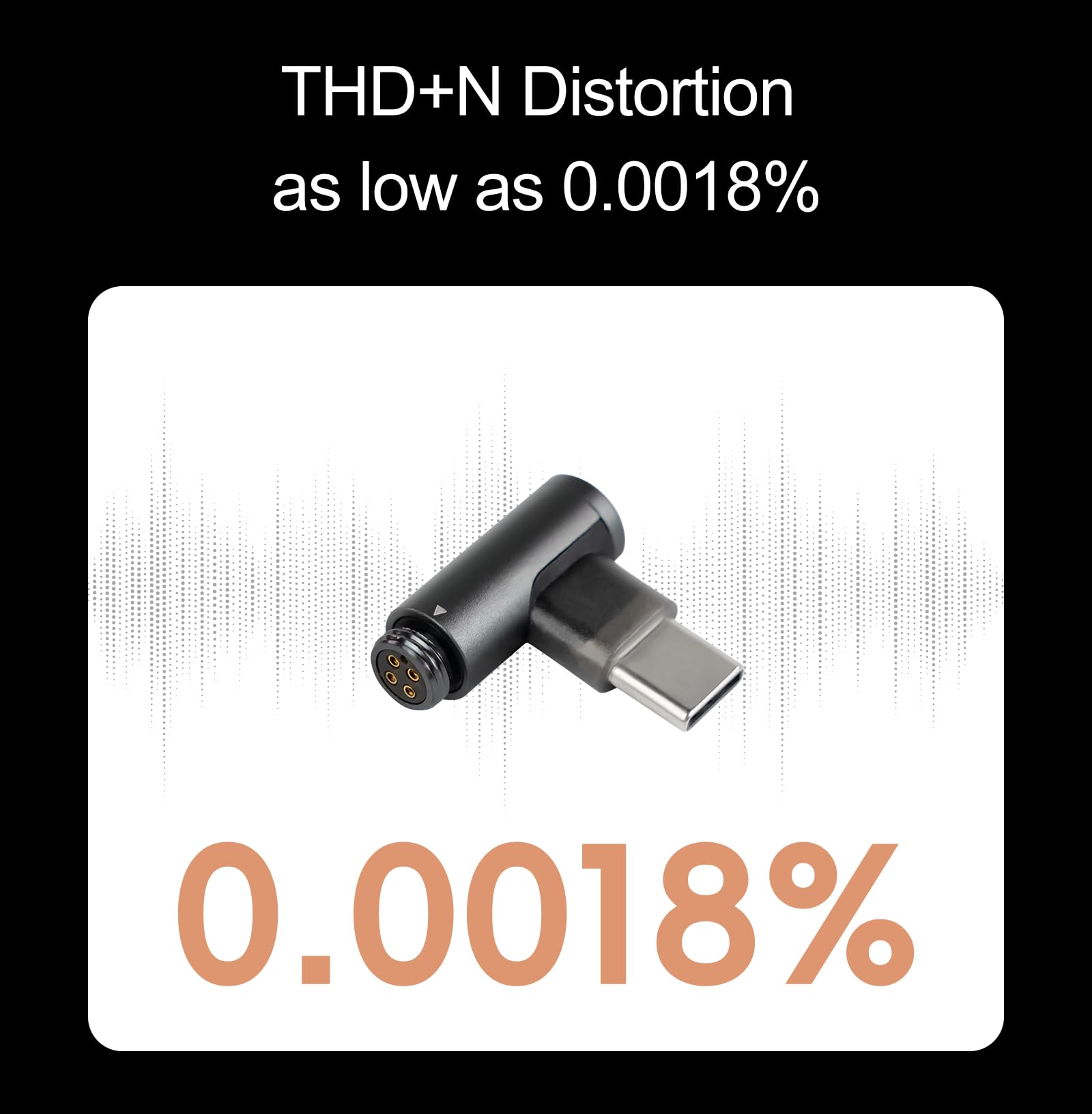 HiBy Wtyczka HC1 do kabla Cu4 adapter cyfrowy HiFi PCM 384 kHz/32 bit 0,0018% niskie zniekształcenia 8-100Ω Dopasowany kabel 4-pinowy