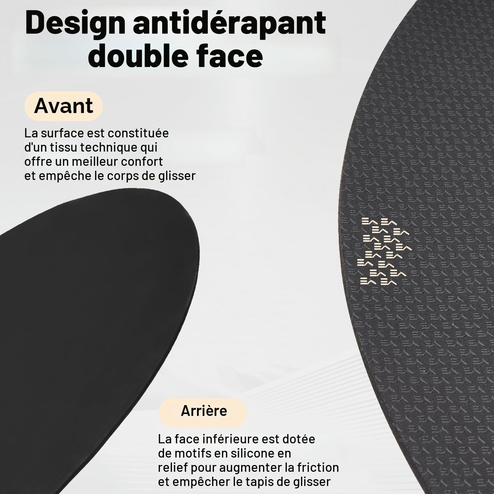 bimiti Tapis en corde à sauter - 140 x 90 cm - Antidérapant - Épaisseur : 7 mm - Absorbe les chocs - Ovale - Pour saut à la corde, yoga, entraînement (noir)