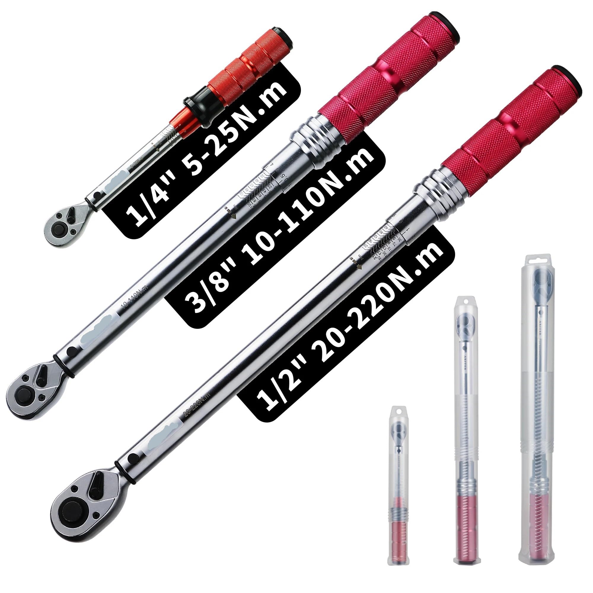Telescopic Ratchet Klucz dynamometryczny 1/2'' 3/8'' 1/4'' z napędem kwadratowym 5-220N.m Szybkozłączka Dwukierunkowe narzędzia do naprawy mały klucz dynamometryczny