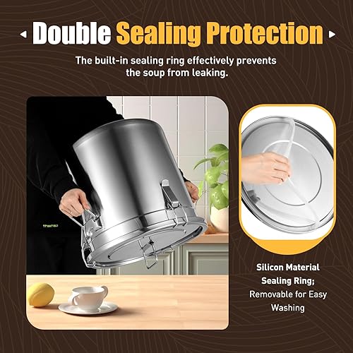 Miniatura 5 de Recipiente hermético de acero inoxidable para cocina, recipientes de cereales de arroz para el hogar, cocina, alimentos, harina de frijoles, aceite,