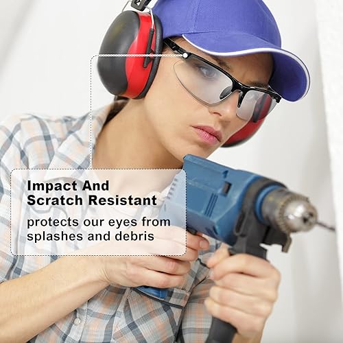 Miniatura 4 de Kathfly 36 gafas de seguridad para trabajo, resistentes a los arañazos, a los impactos, gafas de seguridad protectoras con lente de policarbonato