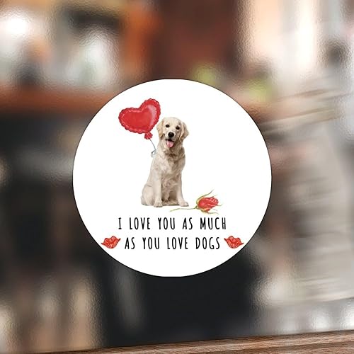 Miniatura 8 de Swavecat 50 calcomanías de vinilo con texto en inglés "I Love You As Much As You Love Dog" para pequeñas empresas, Chow Chow, etiqueta de vinilo